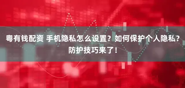 粤有钱配资 手机隐私怎么设置？如何保护个人隐私？防护技巧来了！
